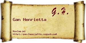 Gan Henrietta névjegykártya